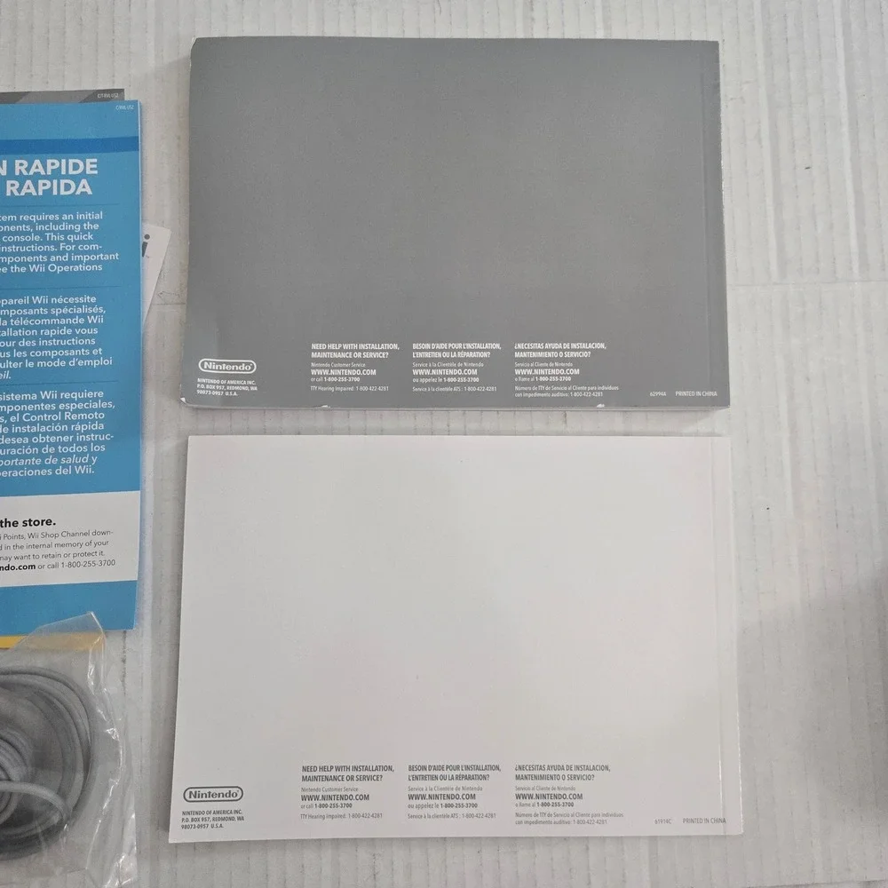Nintendo Wii Original‎ Manuals Inserts Sealed AV Cable Pack 2006 Vintage OEM